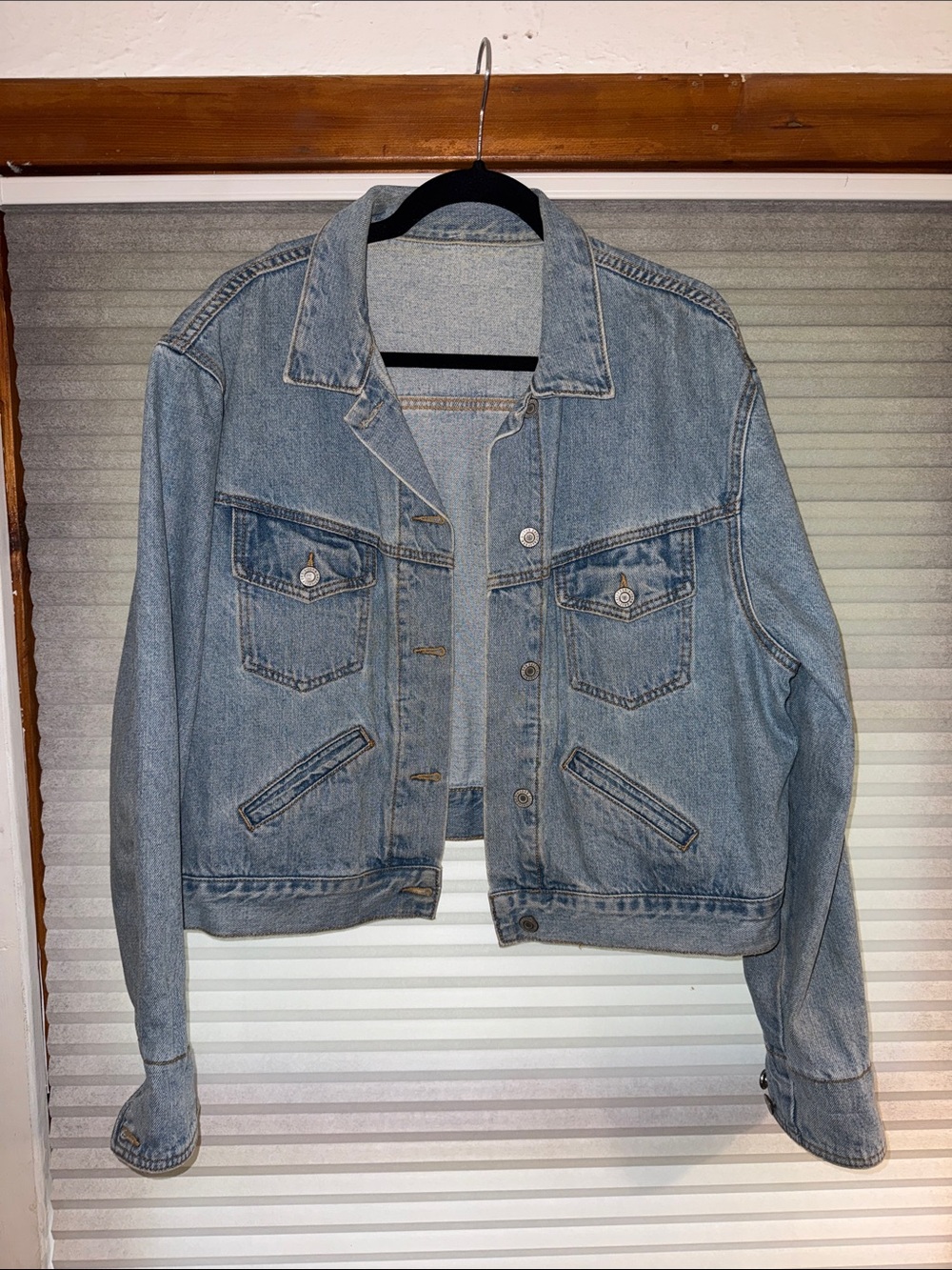 Brandy Melville Grey Cropped Denim Jacket